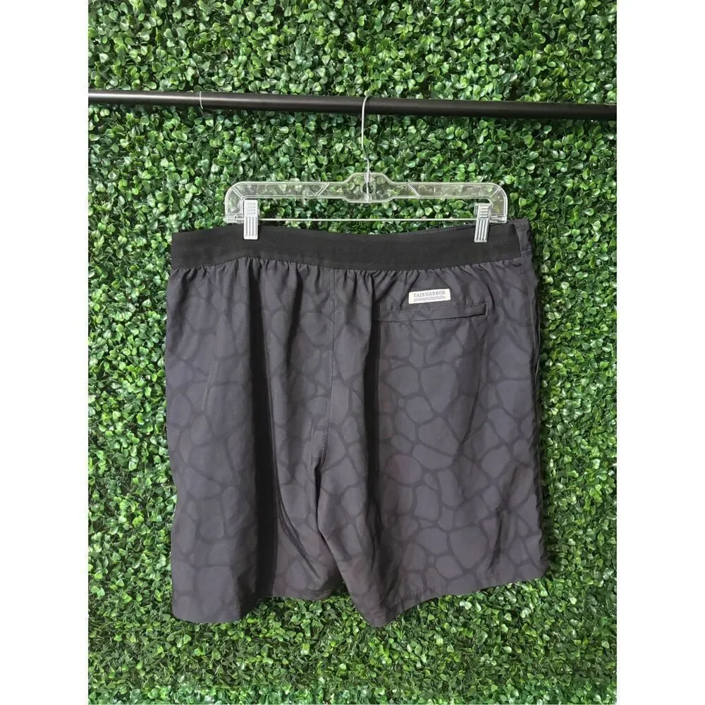 Fair Harbor Black Printed Lined Shorts Size 2XL